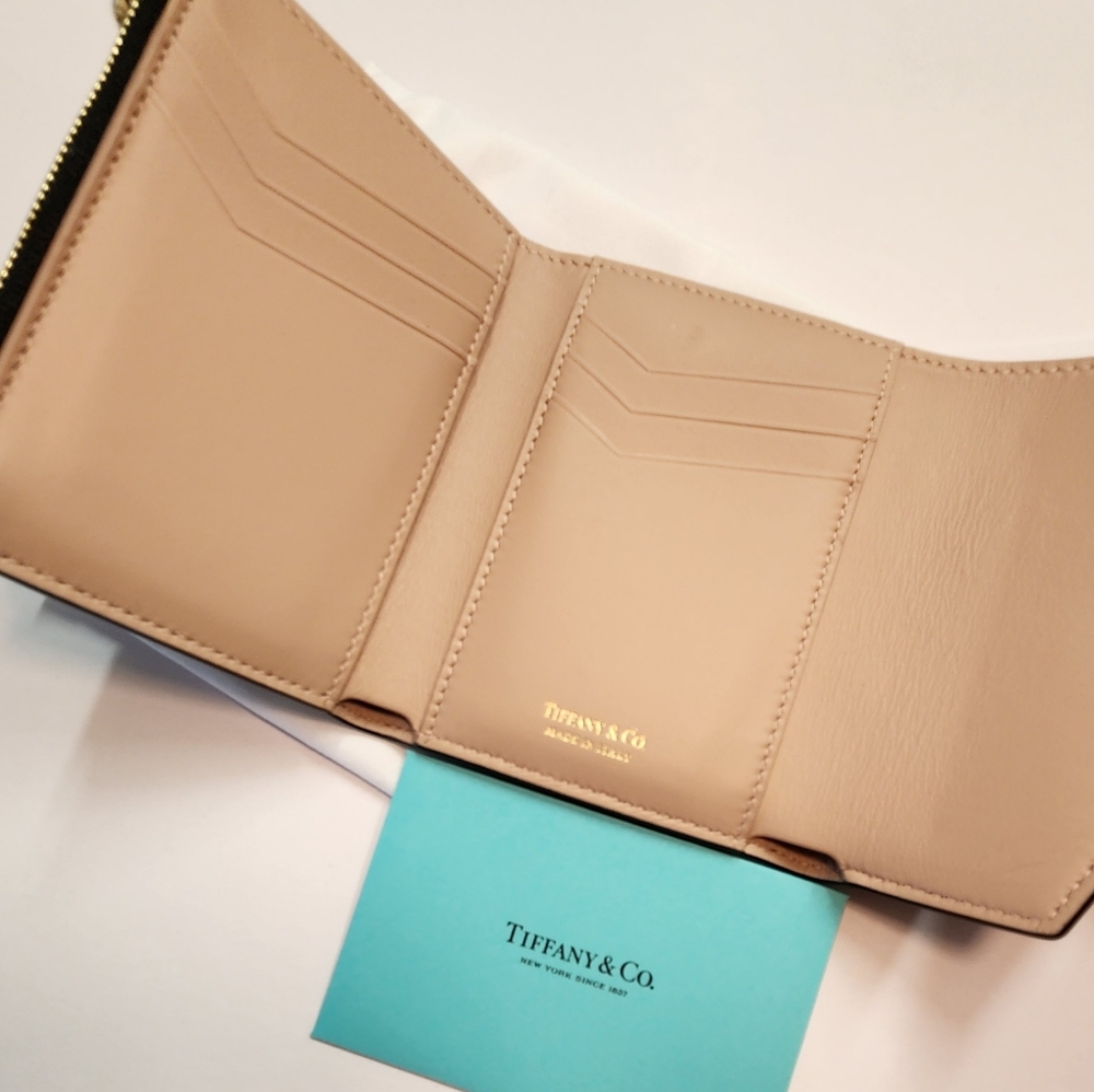 Tiffany & Co. Black Leather Wallet with Gold Accent - Picture 5 of 5
